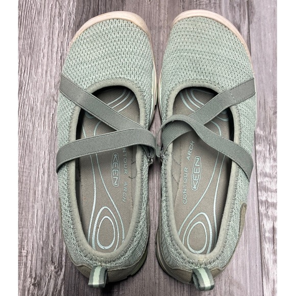 KEEN Mercer Ballerina CNX Womens 7.5 Sage Green Mesh Mary Jane Flats 1020377 - Picture 5 of 7